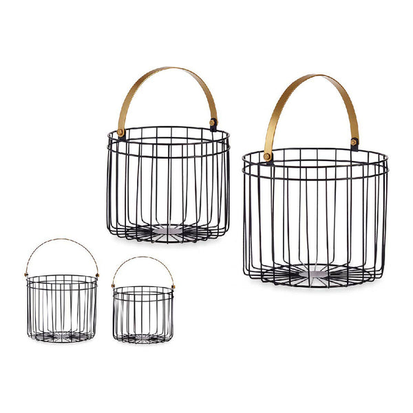 Gift Decor metallinen korisetti musta ja kullattu