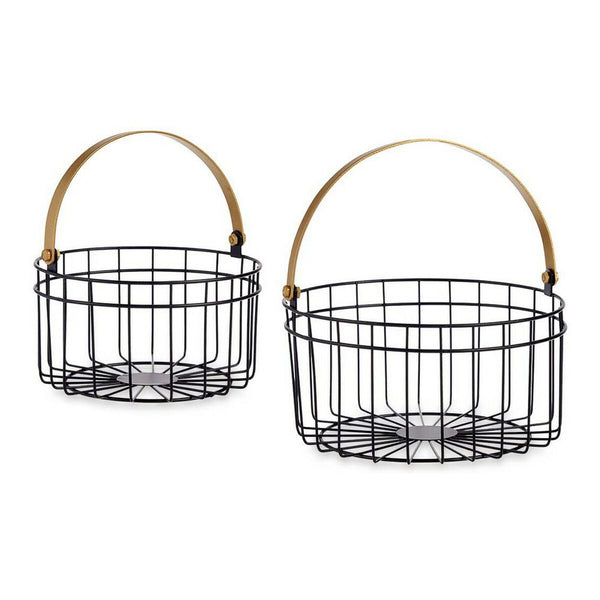 Gift Decor Korisetti Musta Kullattu Metalli 2 kpl