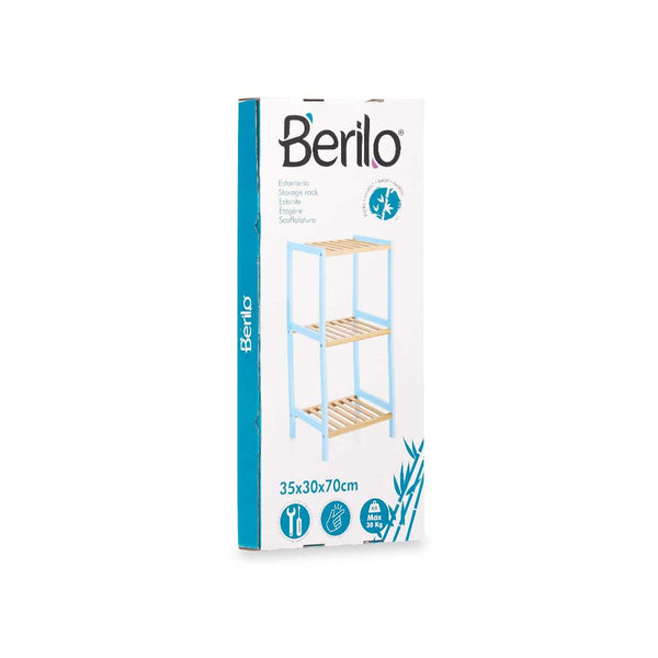 Berilo Sininen Kylpyhuonehylly 3-tasoinen