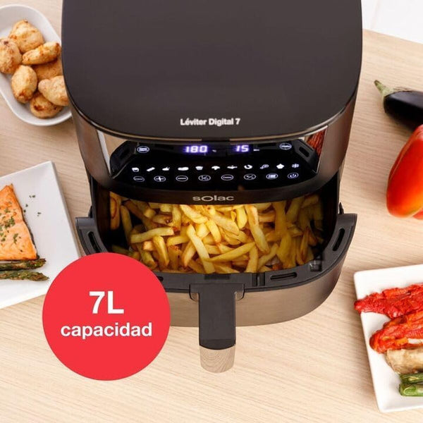 Solac Airfryer Musta 7 L - Vuodevaatteet.fi