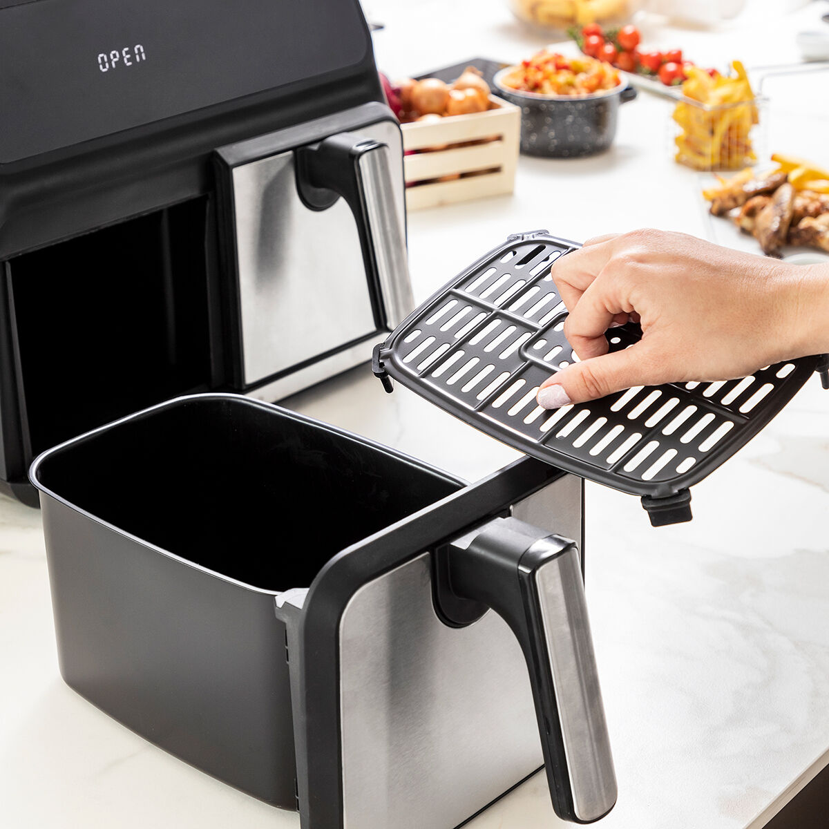 InnovaGoods Fryinn Double Airfryer 8L Musta