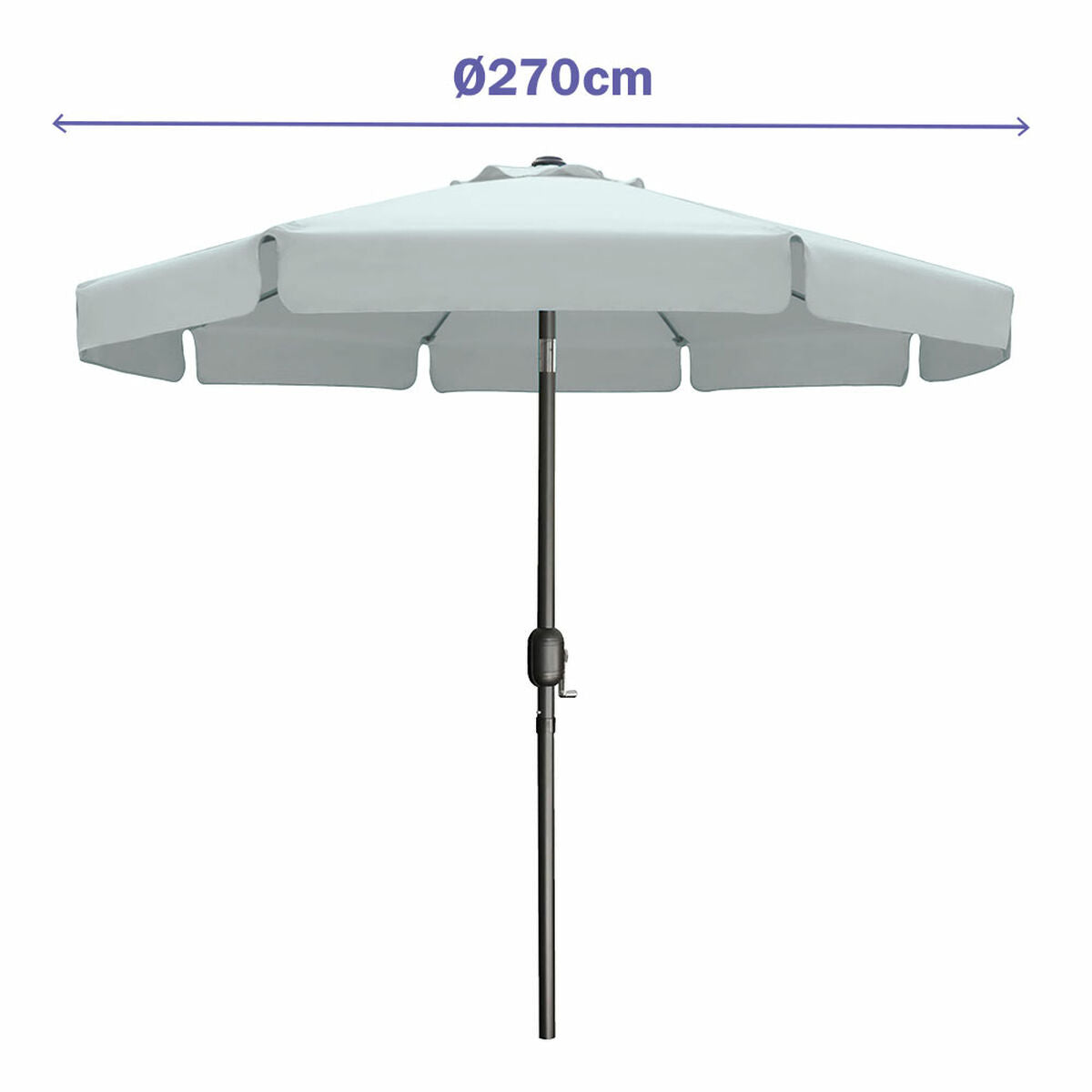 Marbueno Aurinkovarjo Ø270 cm Valkoinen
