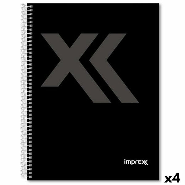 Imprex Musta Muistikirja 80 Lehteä, 4 kpl