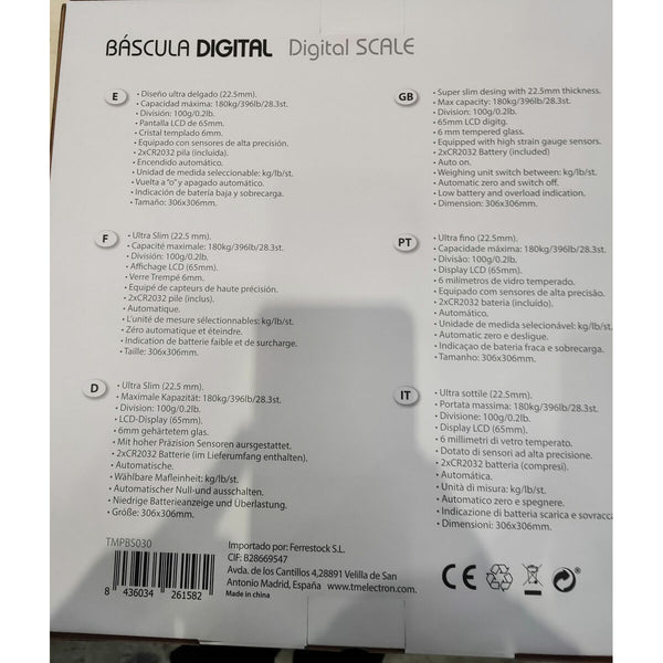 TM Electron digitaalinen henkilövaaka valkoinen