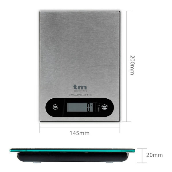 TM Electron Harmaa Keittiövaaka 5 kg - Vuodevaatteet.fi