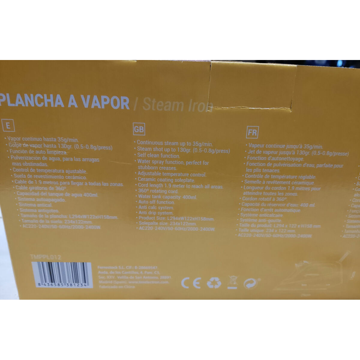 TM Electron Purppura Höyrysilitysrauta 2400 W