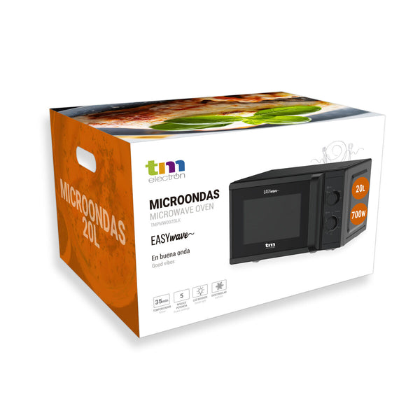 Musta Mikroaaltouuni Grillillä 700 W 20 L - Vuodevaatteet.fi