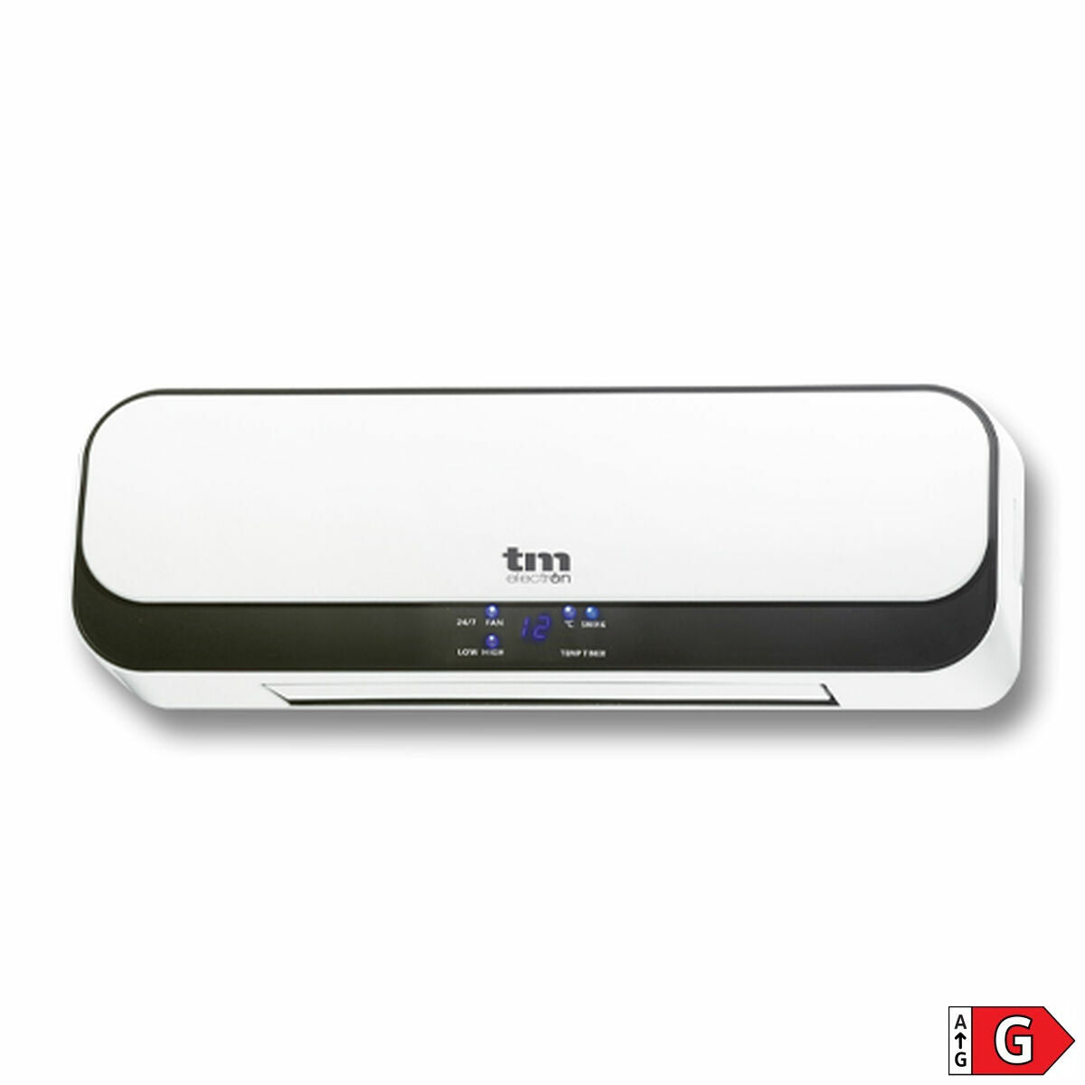 TM Electron 2000W Elektroninen Seinälämmitin, Musta/Valkoinen