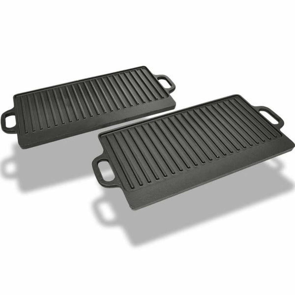 Kännettävä valurauta grillilevy 2 kpl 38x23 cm