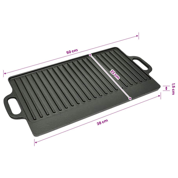 Kännettävä valurauta grillilevy 2 kpl 38x23 cm
