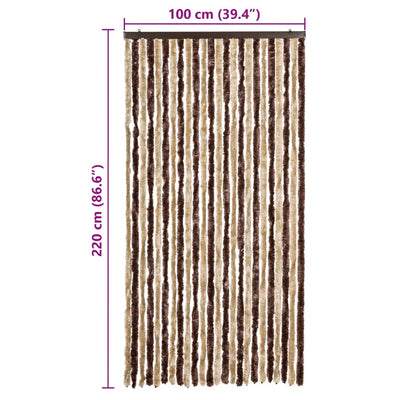 Beige ja vaaleanruskea hyönteisverho Septilici 100x220cm (chenille)