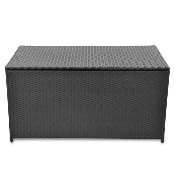 Musta puutarhan säilytyslaatikko Gioga 120x50x60cm (polyrottinki)