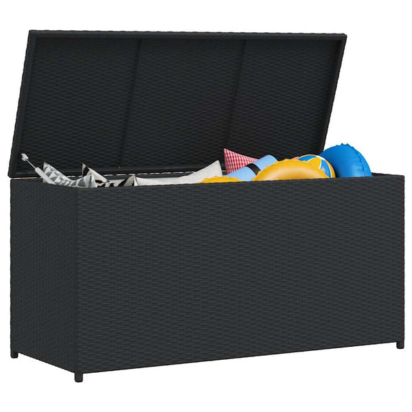 Musta puutarhan säilytyslaatikko Gioga 120x50x60cm (polyrottinki)
