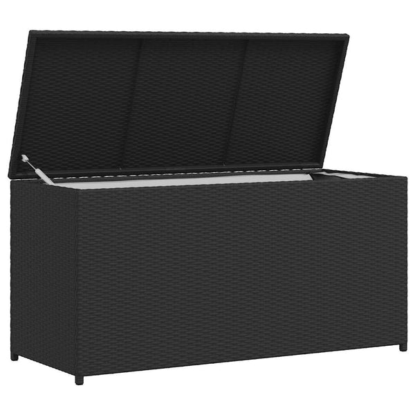 Musta puutarhan säilytyslaatikko Gioga 120x50x60cm (polyrottinki)