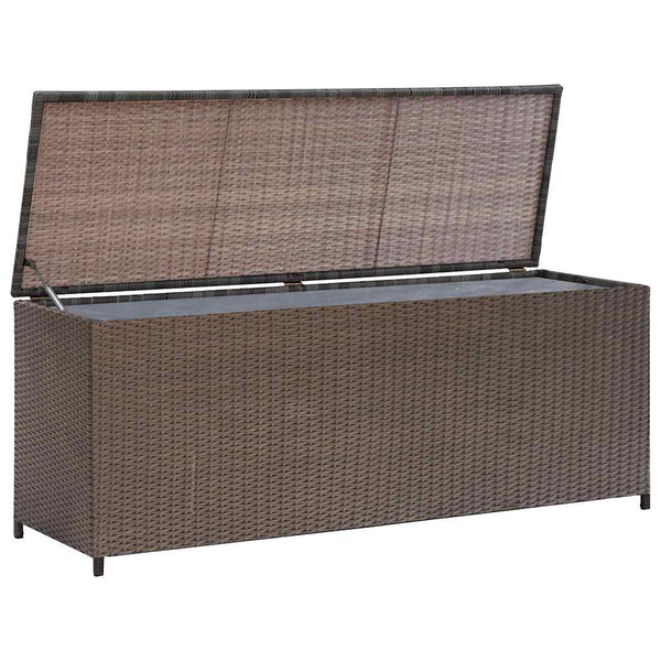 Ruskea puutarhan säilytyslaatikko Gioga 120x50x60cm (polyrottinki)