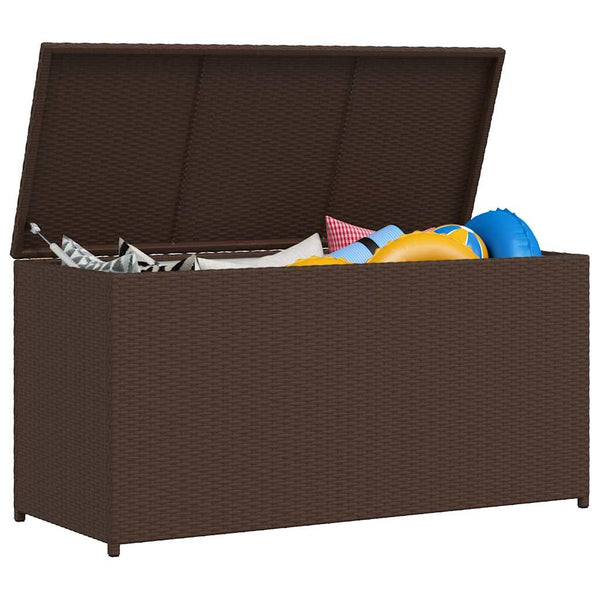 Ruskea puutarhan säilytyslaatikko Gioga 120x50x60cm (polyrottinki)