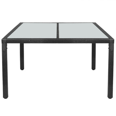 Puutarhapöytä musta 150x90x75 cm polyrottinki