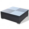 Mustat tyynyillä varustettu 6-osainen puutarhan oleskeluryhmä polyrottinkia