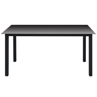 Puutarhapöytä musta 150x90x74 cm alumiini ja lasi
