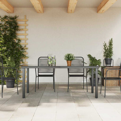 Musta puutarhapöytä Nihat 190x90x74cm (alumiini ja lasi)