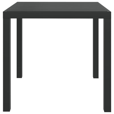 Puutarhapöytä musta 80x80x74 cm alumiini ja WPC