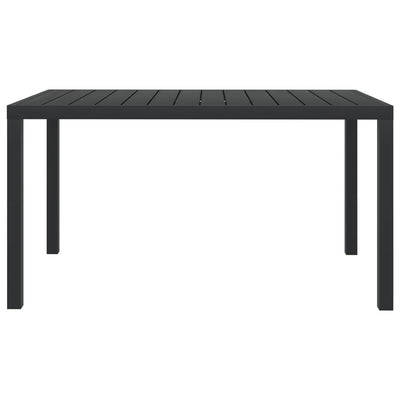 Puutarhapöytä musta 150x90x74 cm alumiini ja WPC
