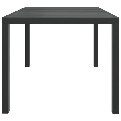 Puutarhapöytä musta 150x90x74 cm alumiini ja WPC