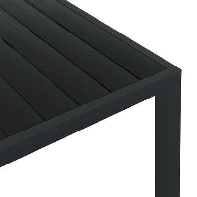 Puutarhapöytä musta 150x90x74 cm alumiini ja WPC
