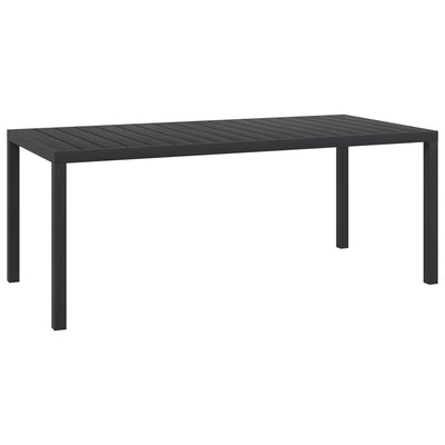 Puutarhapöytä musta 185x90x74 cm alumiini ja WPC