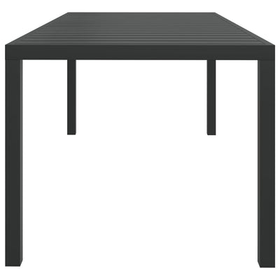 Puutarhapöytä musta 185x90x74 cm alumiini ja WPC