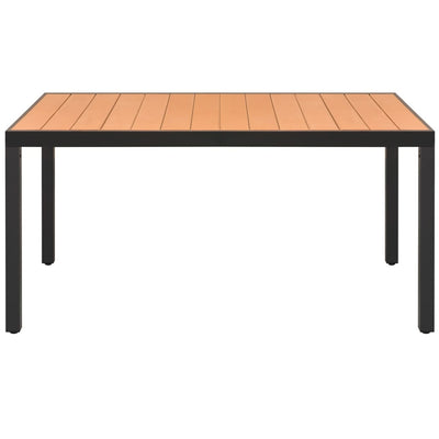 Puutarhapöytä ruskea 150x90x74 cm alumiini ja WPC