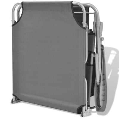 Harmaa aurinkotuoli katoksella Dionis (teräs)