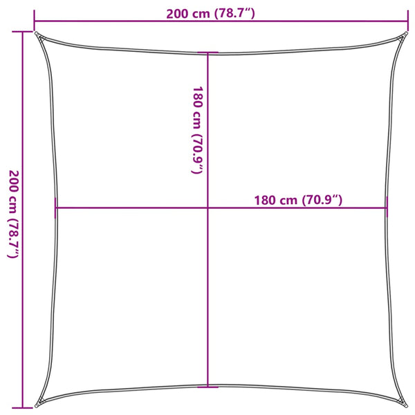Aurinkopurje HDPE neliönmuotoinen 2x2 m valkoinen