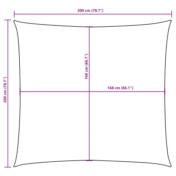 Aurinkopurje Oxford-kangas neliönmuotoinen 2x2 m beige