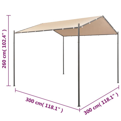Huvimaja Juhlateltta 3x3 Teräs Beige