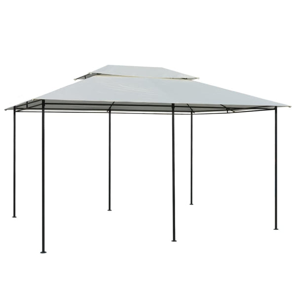 Valkoinen puutarhakatos verhoilla Jedidiah 4x3 m