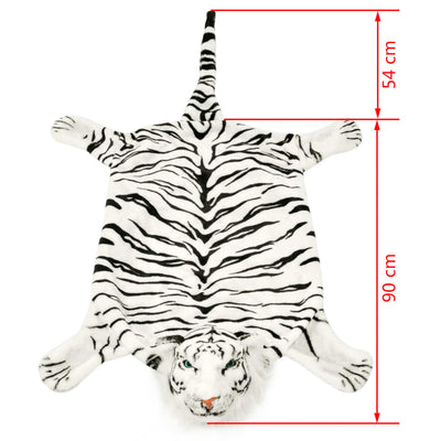 Tiikerimatto plyysi 144 cm Valkoinen