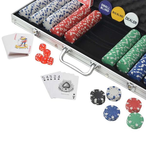 Pokerisarja, jossa 500 Pelimerkkiä Alumiini