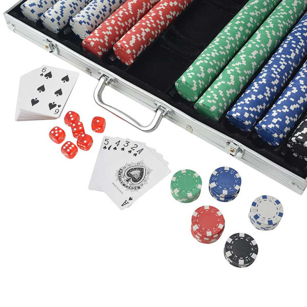 Pokerisarja, jossa 1000 Pelimerkkiä Alumiini
