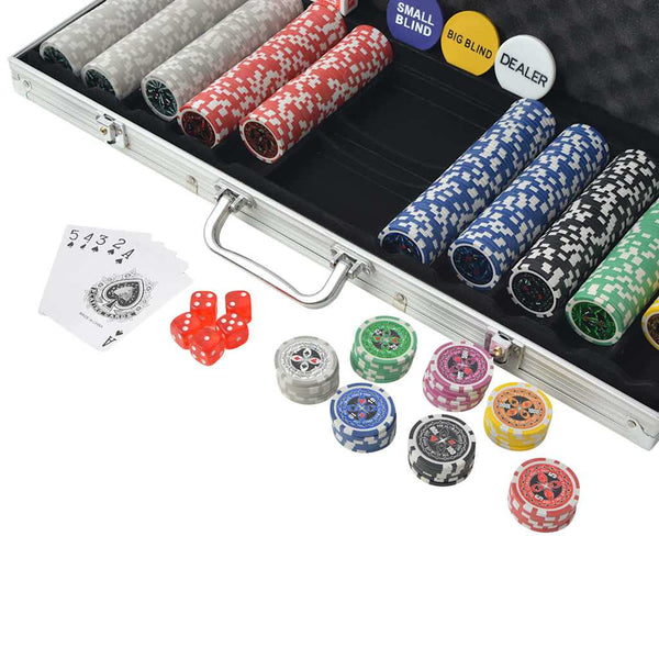 Pokerisetti 500 pelimerkillä Alumiini