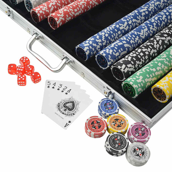 Pokerisetti 500 pelimerkillä Alumiini