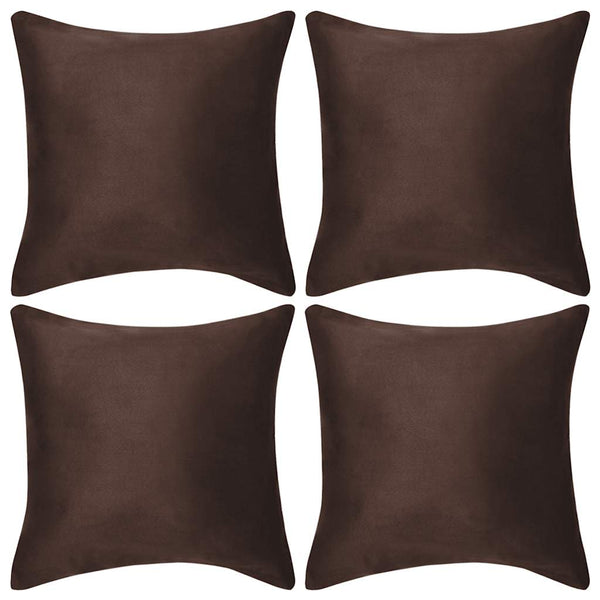 Tyynynpäällinen 4 kpl Keinomokka 80x80 cm Ruskea