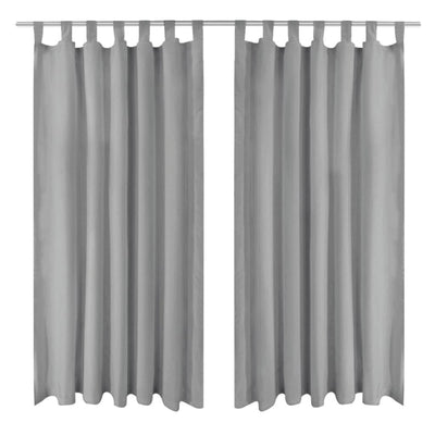 Mikro-satiiniverhot silmukoilla 2 kpl 140x175 cm Harmaa