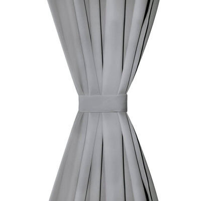 Mikro-satiiniverhot silmukoilla 2 kpl 140x175 cm Harmaa