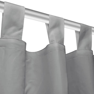 Mikro-satiiniverhot silmukoilla 2 kpl 140x225 cm Harmaa