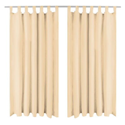 Mikro-satiiniverhot silmukoilla 2 kpl 140x225 cm Beige