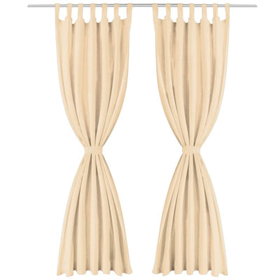 Mikro-satiiniverhot silmukoilla 2 kpl 140x225 cm Beige
