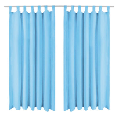 Mikro-satiiniverhot silmukoilla 2 kpl 140x175 cm Turkoosi