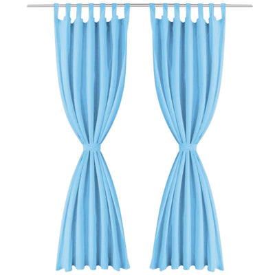 Mikro-satiiniverhot silmukoilla 2 kpl 140x175 cm Turkoosi