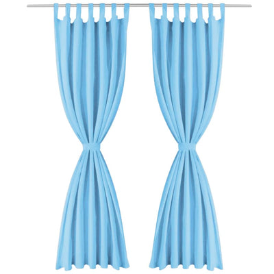 Mikro-satiiniverhot silmukoilla 2 kpl 140x225 cm Turkoosi
